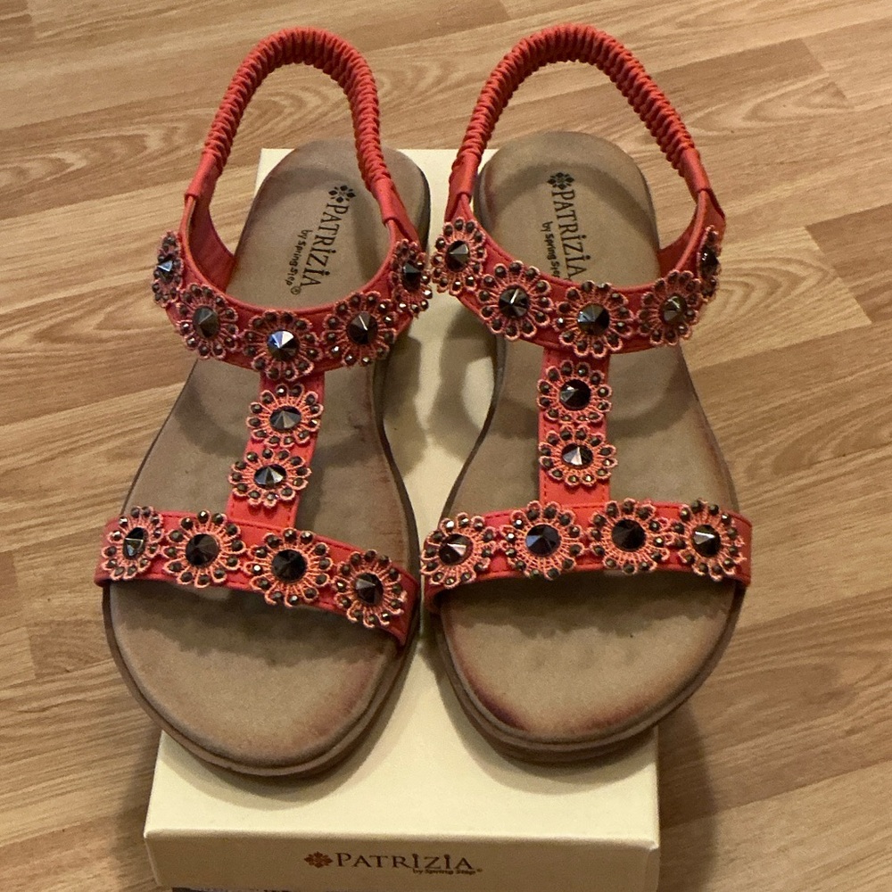 Patrizia Women's Vibrant Red Embellished Sandals